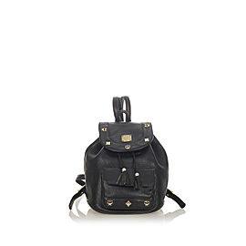 MCM Leather Drawstring Backpack