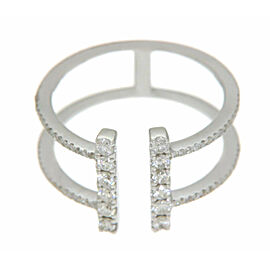 ▌Luxo Modern 18K White Gold 0.54 Ct Diamond T Wire Ring Size