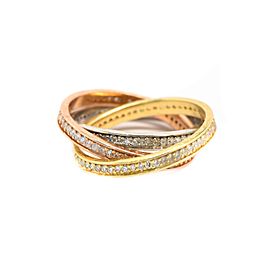 Diamond Tri-Color Gold Ring Size 7