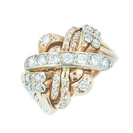 Rose Gold Diamond Womens Ring Size 9