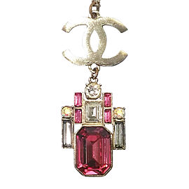 Chanel LARGE CC Crystal Geo Pink Necklace