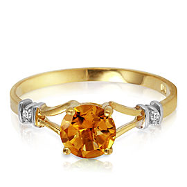1.02 CTW 14K Solid Gold Tremendously Lovely Citrine Diamond Ring