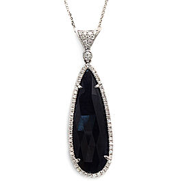 Fancy 0.52 CT Diamonds 17.57 CT Rose Cut Blue Sapphire Necklace Size