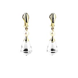BACCARAT JEWELRY DIVINE EARRINGS 18K SOLID YELLOW GOLD PEARL NEW $2750 FRANCE