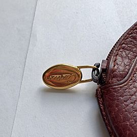 Vintage Maroon Leather Money Wallet with Cartier Certificate & Box