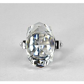 BACCARAT JEWELRY BOUCHONS DE CARAFE STERLING SILVER CLEAR RING SIZE 57 EU -8 US
