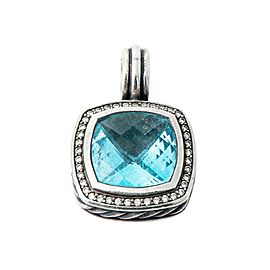 David Yurman Sterling Silver 925 Blue Topaz Diamond Pendant 11.3 Grams