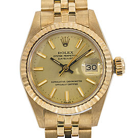 Rolex Datejust 6917 Lady's Automatic Watch 18K YG Champagne 26MM w/Papers
