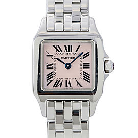 Cartier Santos Demoiselle W2507525 Pink MOP Dial Steel Quartz Lady's Watch 20mm