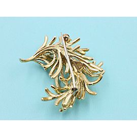Authentic Vintage Tiffany & Co 18k Yellow Gold Leaf Pin Brooch