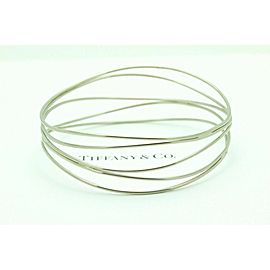 Tiffany & Co Elsa Peretti 18K White Gold 5 Five Row Wave Bracelet $3,500 Retail