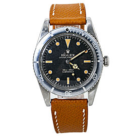 Rolex Submariner 6536/1 No Crown Guard Watch With Original Box&Paper