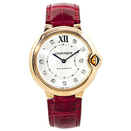 Cartier Ballon Bleu 3003/WJBB0010 Rose Gold Diamond Markers Lady's Watch 36mm