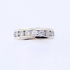 Ladies 1.00 tcw Round Diamond Channel Set Wedding Band Ring Platinum