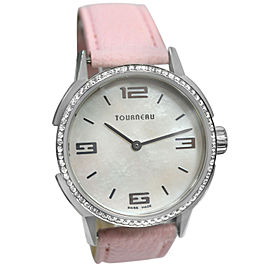 Tourneau TNY Roventa TNY350707009 Ladies Diamond MOP Steel 35MM Quartz Watch
