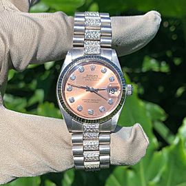 Rolex 6827 Datejust Aftermarket Diamonds Stainless Steel Ladies Watch