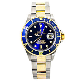 Rolex Submariner 16613 T Blue 18K Two Tone Automatic Men's Watch 2006 Paper 40m