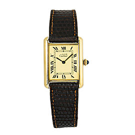 Cartier Tank Louis Vermeil Unisex Hand Winding 925 Gold Plated Watch 24x31mm