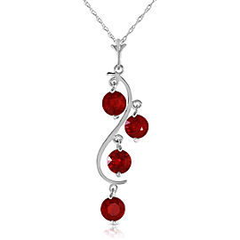 2 CTW 14K Solid White Gold Perks Of Love Ruby Necklace