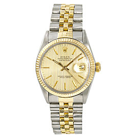 Rolex Datejust 16013 Jubilee Two Tone Champagne Dial Mens Automatic Watch 36mm