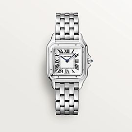 Cartier Panthere De Cartier 4016 WSPN0007 Silver Dial Midsize Quartz Watch 27mm