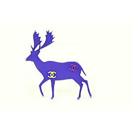 Chanel 01a CC Logos Deer Motif Brooch Pin Corsage Pink 92ck310s