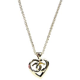 Chanel B22P Gold Heart CC Logo Chain Necklace 2CAS330