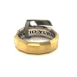 David Yurman Sterling 18k Yellow Gold Faceted Design Wedding Band Ring Size 11