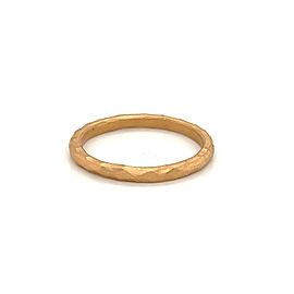 Tiffany & Co. Picasso 18k Rose Gold 2mm Hammered Band Ring Size 4.5