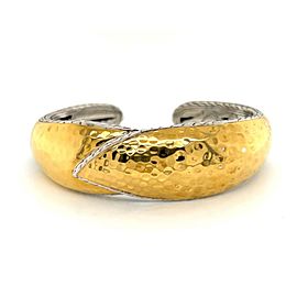 John Hardy Palu Kapal 22k Gold & Sterling Silver Hammered Cuff Bracelet