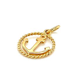 Tiffany & Co. 18k Yellow Gold Nautical Anchor Round Charm Pendant