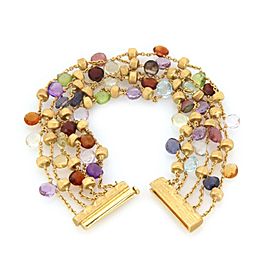 Marco Bicego Paradise Multicolor Gems 18k Yellow Gold 5 Chain Bead Bracelet