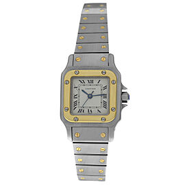 Cartier Santos Galbee Ladies 18K Gold Steel Automatic Watch