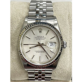 Rolex Datejust Silver Tapestry Dial Stainless Steel