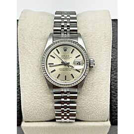 Rolex Ladies Datejust Silver Dial 18K White Gold Stainless Steel