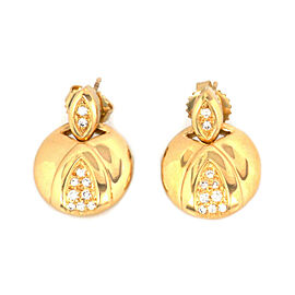 Movado Diamonds 18k Yellow Gold Round Button Shape Dangle Earrings
