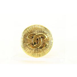 Chanel 24k Gold Plated CC Spiral Brooch Pin 42ck83s
