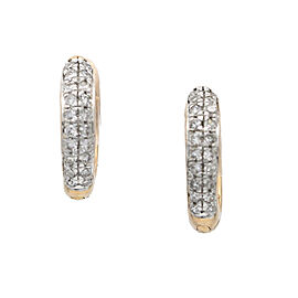Minimalist Diamond Huggies Tiny Hoop Earrings in 14k Rose Gold