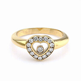Chopard Happy Diamond 18k Yellow Gold Diamond Bezel Heart Ring