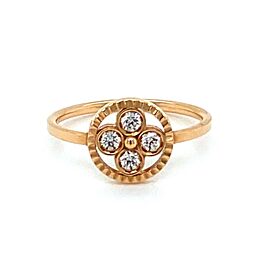 Louis Vuitton Blossom Diamond 18k Pink Gold Ring Size 53 w/Cert