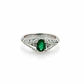 Tacori Emerald Diamond & Platinum Solitaire Ring