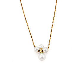 Mikimoto Pearls 18k Yellow Gold Pendant Necklace