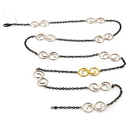 Gurhan Vortex Dark & White Sterling & 24k Gold Spiral Necklace