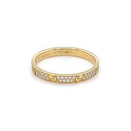 Cartier Love Diamond 2.6mm Wide Mini Band Ring Size 7