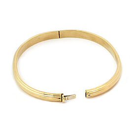 Roberto Coin 18k Yellow Gold Grooved Oval Hinged Bangle