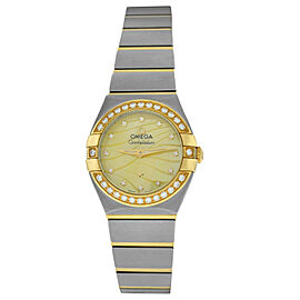 Omega Constellation Diamond 18K Gold Steel 24MM Quartz Watch