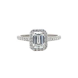 Tiffany & Co Soleste Emerald Diamond Engagement Ring Plat GIA