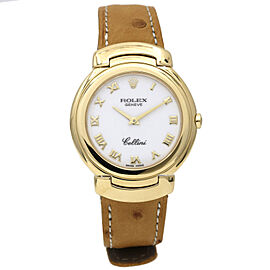 Rolex Cellini in 18k Yellow Gold White Roman Dial Watch