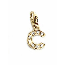 Chanel Diamond 18k Yellow Gold C Charm Pendant