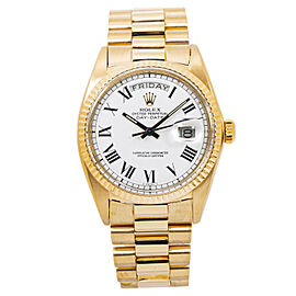 Rolex Day Date Yellow Gold White Dial Automatic Men's Watch